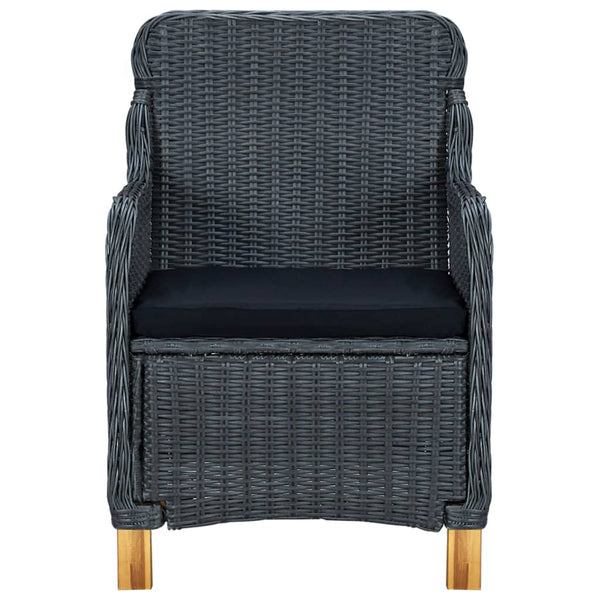 vidaXL 9-piece Garden Dining Set with Cushions Poly Rattan Dark Grey