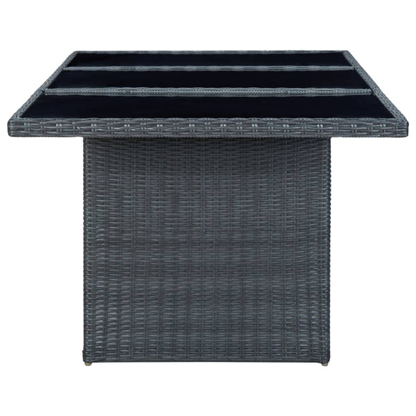 vidaXL 9-piece Garden Dining Set with Cushions Poly Rattan Dark Grey