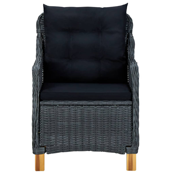 vidaXL 9-piece Garden Dining Set with Cushions Poly Rattan Dark Grey