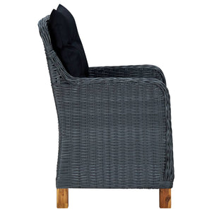 vidaXL 9-piece Garden Dining Set with Cushions Poly Rattan Dark Grey