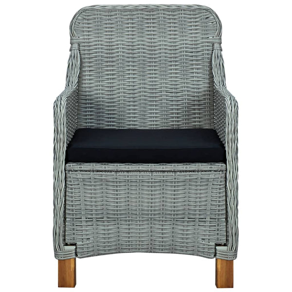 vidaXL 7-Piece Garden Dining Set with Cushions Poly Rattan Light Gray