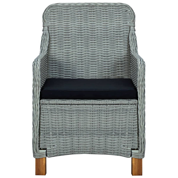 vidaXL 7-Piece Garden Dining Set with Cushions Poly Rattan Light Gray