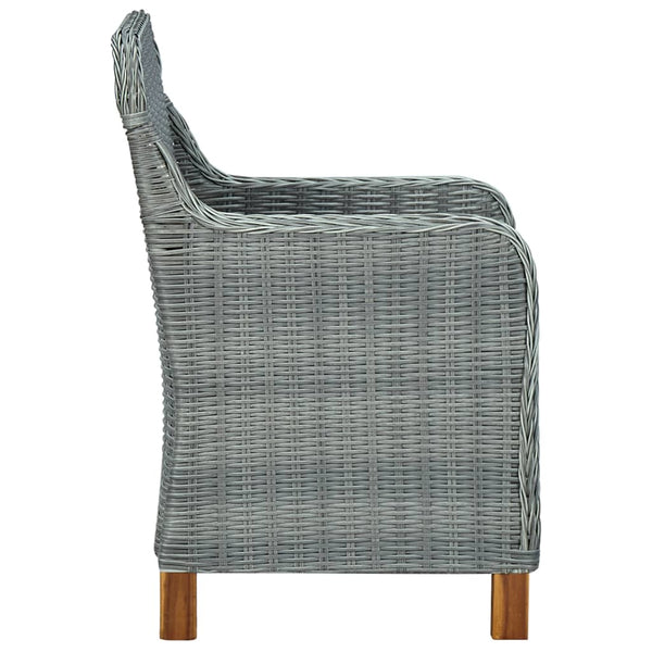 vidaXL 7-Piece Garden Dining Set with Cushions Poly Rattan Light Gray