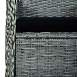 vidaXL 7-Piece Garden Dining Set with Cushions Poly Rattan Light Gray