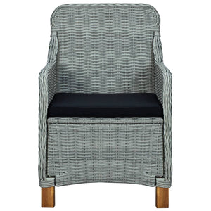 vidaXL 9-piece Garden Dining Set with Cushions Poly Rattan Light Grey