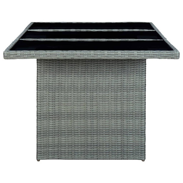 vidaXL 9-piece Garden Dining Set with Cushions Poly Rattan Light Grey