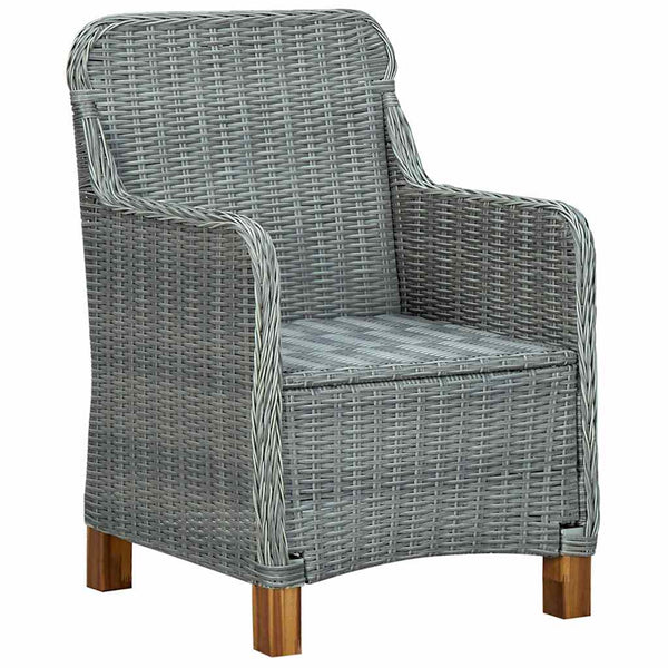vidaXL 9-piece Garden Dining Set with Cushions Poly Rattan Light Grey