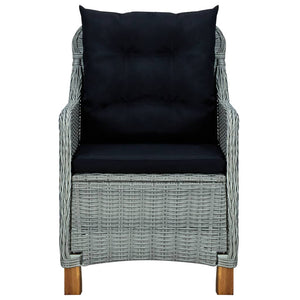vidaXL 9-piece Garden Dining Set with Cushions Poly Rattan Light Grey