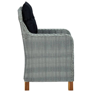 vidaXL 9-piece Garden Dining Set with Cushions Poly Rattan Light Grey