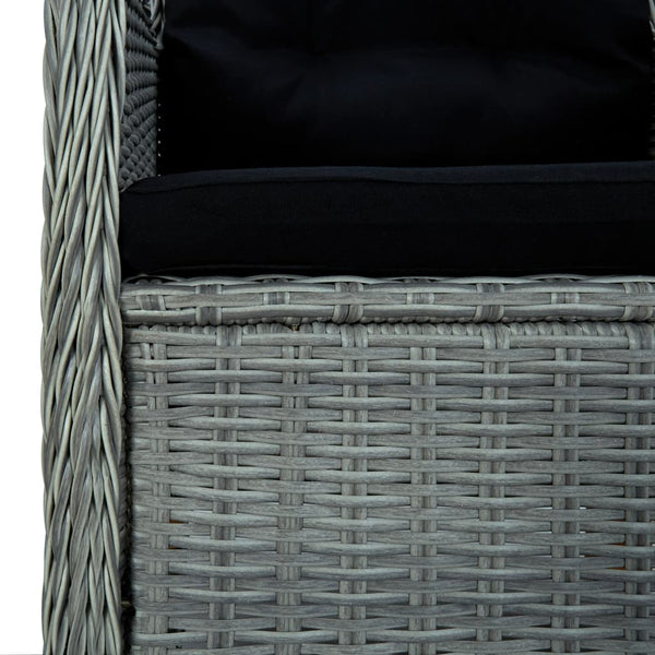 vidaXL 9-piece Garden Dining Set with Cushions Poly Rattan Light Grey