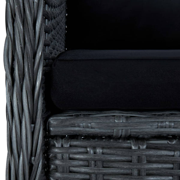 vidaXL 3-Piece Garden Lounge Set with Cushions Poly Rattan Dark Grey