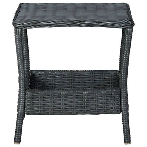 vidaXL 3-Piece Garden Lounge Set with Cushions Poly Rattan Dark Grey