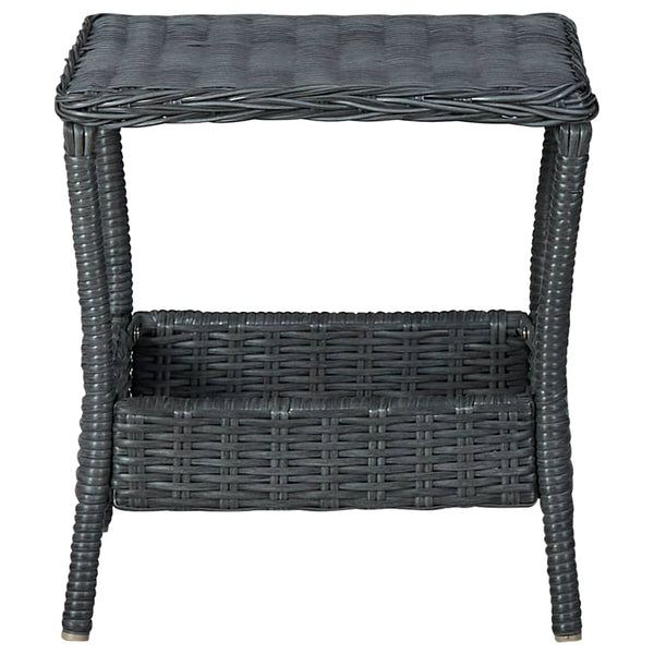 vidaXL 3-Piece Garden Lounge Set with Cushions Poly Rattan Dark Grey