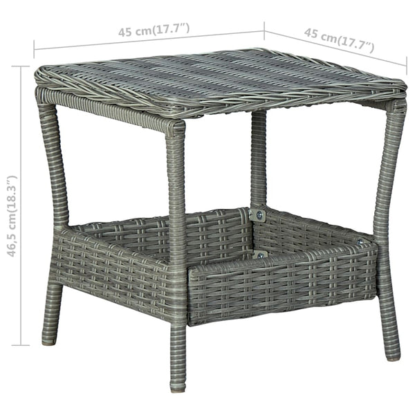 vidaXL 3-Piece Garden Lounge Set with Cushions Poly Rattan Light Gray