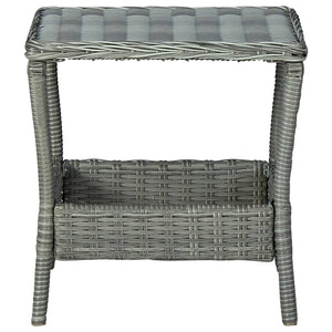 vidaXL 3-Piece Garden Lounge Set with Cushions Poly Rattan Light Gray