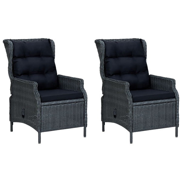 vidaXL 9-piece Garden Dining Set with Cushions Poly Rattan Dark Grey