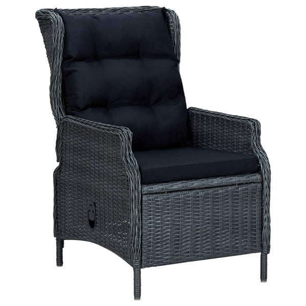 vidaXL 9-piece Garden Dining Set with Cushions Poly Rattan Dark Grey