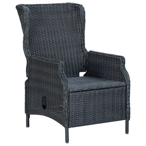 vidaXL 9-piece Garden Dining Set with Cushions Poly Rattan Dark Grey