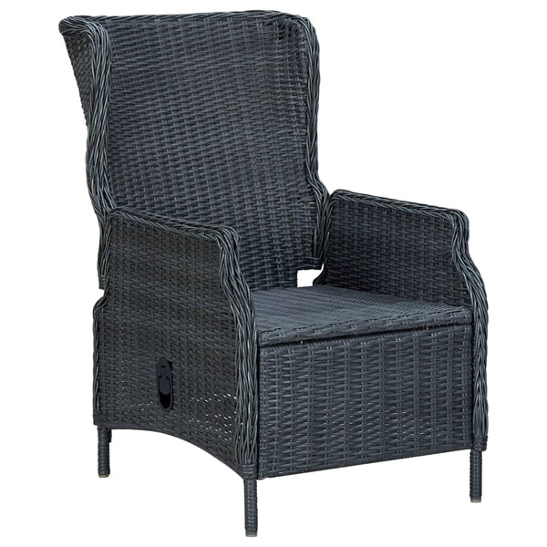 vidaXL 9-piece Garden Dining Set with Cushions Poly Rattan Dark Grey