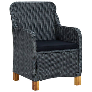 vidaXL 9-piece Garden Dining Set with Cushions Poly Rattan Dark Grey
