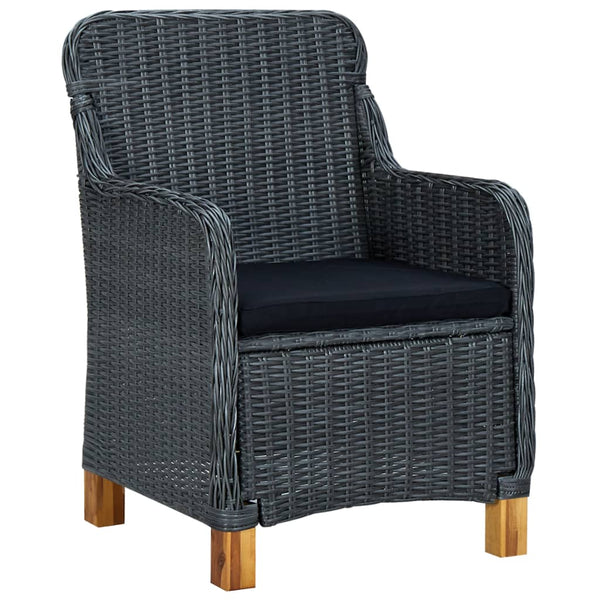 vidaXL 9-piece Garden Dining Set with Cushions Poly Rattan Dark Grey