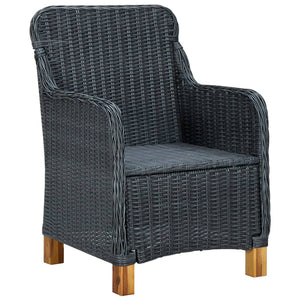 vidaXL 9-piece Garden Dining Set with Cushions Poly Rattan Dark Grey