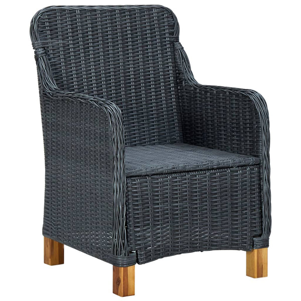 vidaXL 9-piece Garden Dining Set with Cushions Poly Rattan Dark Grey