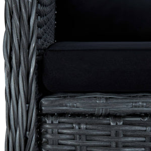 vidaXL 9-piece Garden Dining Set with Cushions Poly Rattan Dark Grey