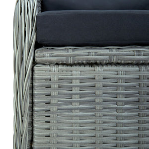 vidaXL 9-piece Garden Dining Set with Cushions Poly Rattan Light Grey