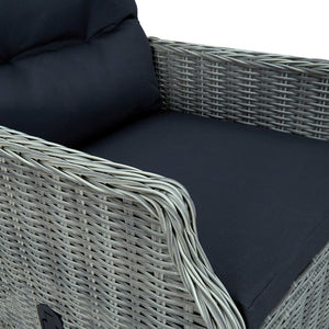 vidaXL 9-piece Garden Dining Set with Cushions Poly Rattan Light Grey