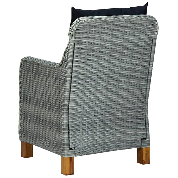 vidaXL 9-piece Garden Dining Set with Cushions Poly Rattan Light Grey