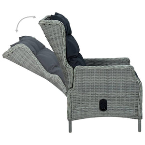 vidaXL 9-piece Garden Dining Set with Cushions Poly Rattan Light Grey