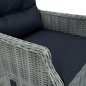 vidaXL 9-piece Garden Dining Set with Cushions Poly Rattan Light Grey