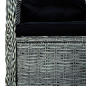 vidaXL 9-piece Garden Dining Set with Cushions Poly Rattan Light Grey