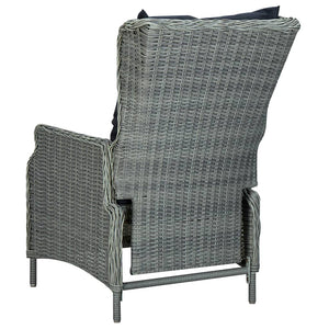 vidaXL 9-piece Garden Dining Set with Cushions Poly Rattan Light Grey