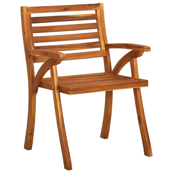 vidaXL Garden Dining Chairs with Cushions 3 pcs. Solid Acacia Wood