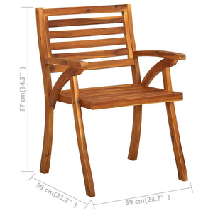 vidaXL Garden Dining Chairs with Cushions 3 pcs. Solid Acacia Wood