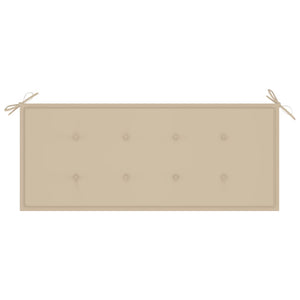 vidaXL 2-Seater Garden Bench with Cushion 120 cm Solid Eucalyptus Wood