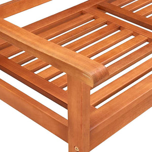 vidaXL 2-Seater Garden Bench with Cushion 120 cm Solid Eucalyptus Wood
