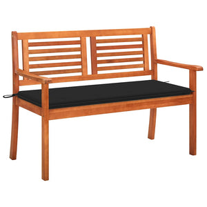 vidaXL 2-Seater Garden Bench with Cushion 120 cm Solid Eucalyptus Wood