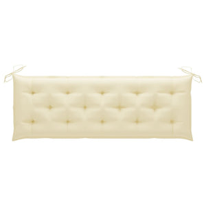 vidaXL 3-Seater Garden Bench with Cushion 150 cm Solid Eucalyptus Wood