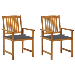 vidaXL Garden Chairs with Cushions 2 pcs. Solid Acacia Wood