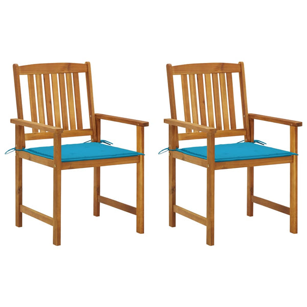 vidaXL Garden Chairs with Cushions 2 pcs. Solid Acacia Wood