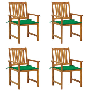 vidaXL Garden Chairs with Cushions 4 pcs Solid Acacia Wood