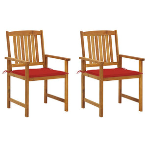 vidaXL Garden Chairs with Cushions 2 pcs. Solid Acacia Wood