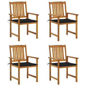 vidaXL Garden Chairs with Cushions 4 pcs Solid Acacia Wood