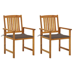 vidaXL Garden Chairs with Cushions 2 pcs. Solid Acacia Wood