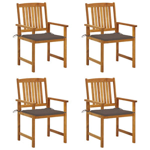 vidaXL Garden Chairs with Cushions 4 pcs Solid Acacia Wood