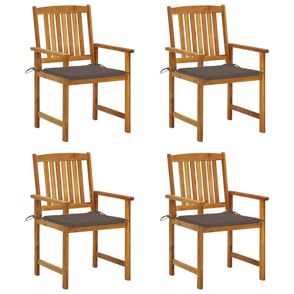 vidaXL Garden Chairs with Cushions 4 pcs Solid Acacia Wood