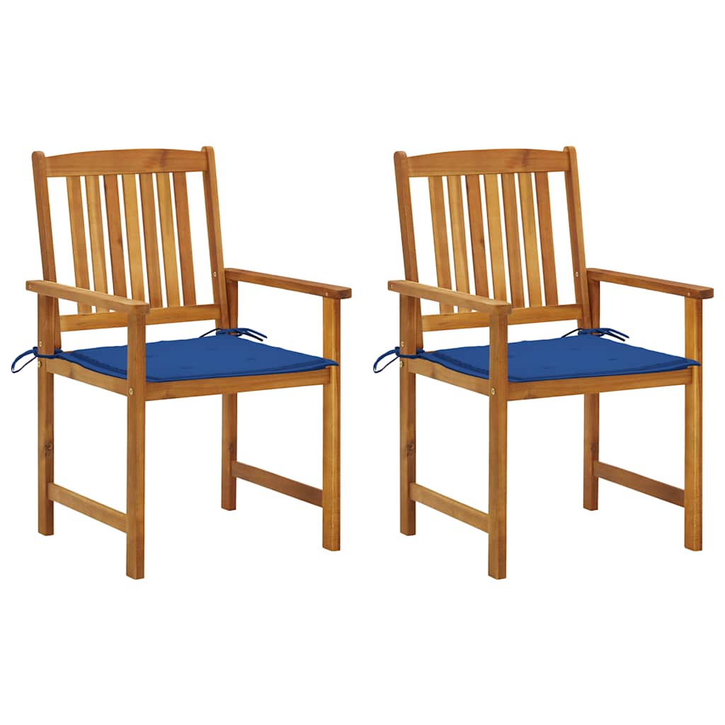 vidaXL Garden Chairs with Cushions 2 pcs. Solid Acacia Wood